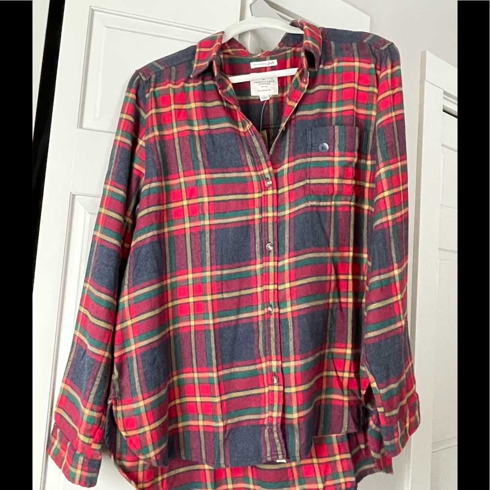 american eagle outfitters wmns xl plaid shirt nwt